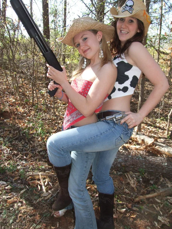 Amateur teens Kitty and Anna show their tits & pose in cowgirl outfits  - Teen, Asian, MILF, Amateur, Skinny, Brunette, Cute  - Photo 12