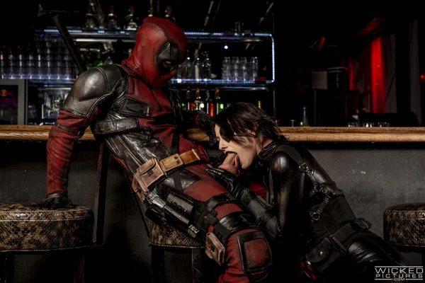 Sexy pornstar Jennifer White kneels in front of Deadpool and sucks his knob  - Petite, Pornstar, White, Redhead, Brunette  - Photo 6