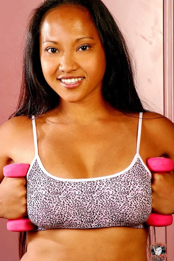 Beautiful Asian babe Loni Camp strips during her workout & shows her big tits  - Sports, Asian, Gym, Big Tits, Pussy, Spreading, Beautiful, Undressing, Shorts, Close Up  - Photo 1
