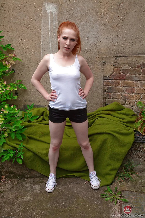Petite redhead with hairy pussy Tia Jones sexy outdoor solo play  - Redhead, Mature, Outdoor, Hairy, Legs, European, Pussy, Panties, Nipples, Spreading  - Photo 1