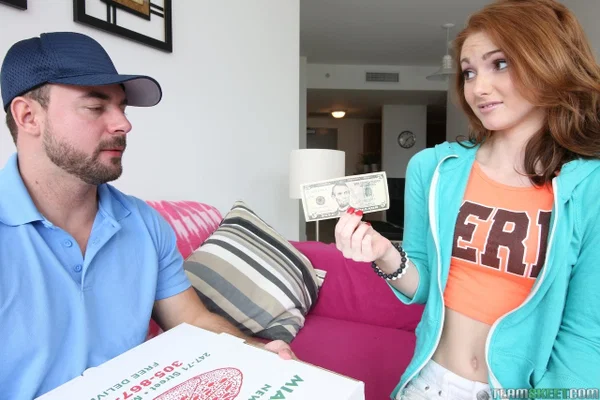 Redhead teen Natalie Lust fucks a pizza guy to pay for delivery  - Redhead, Creampie, Mature, Teen, Cowgirl, Brunette, Cute, Blowjob, Spreading, Non Nude  - Photo 2