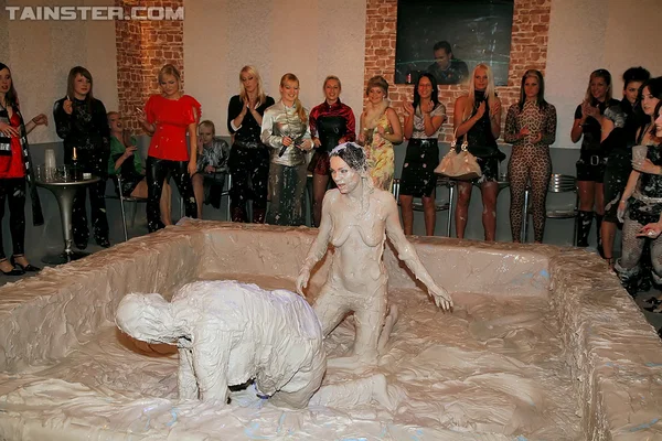 Seductive european fashionistas are into messy mud wrestling  - Fetish, European, Shorts, Skirt  - Photo 11