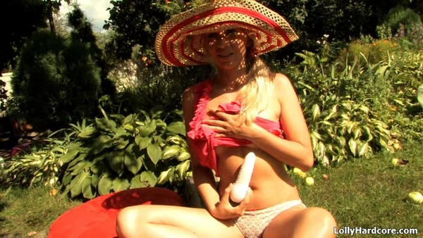 Sweet babe with natural tits Vika C masturbates with a sex toy outdoors  - Teen, Dildo, Spreading, Amateur, Masturbation, Skinny, Outdoor, Shaved, Big Clit, European  - Photo 1