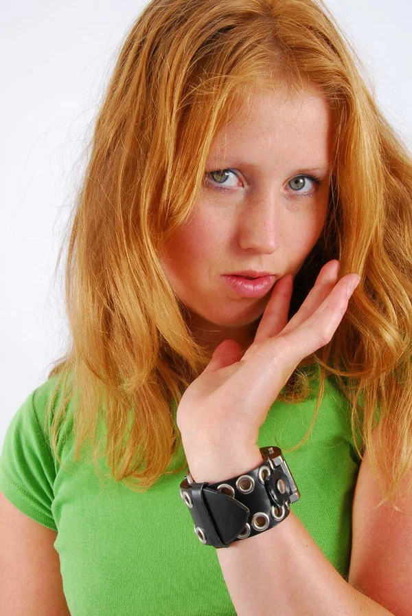 Natural redhead Judy models a double buckle cuff watch during SFW action  - Redhead, Clothed, Amateur, Non Nude, Babe, Beautiful, Solo  - Photo 15