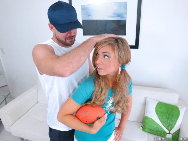 Super horny teen Katerina Kay takes a yummy facial during Sunday football game  - Mature, Socks, Teen, Cowgirl, Blonde, Big Clit, Blowjob, Pussy, Brunette, Cute  - Photo 1
