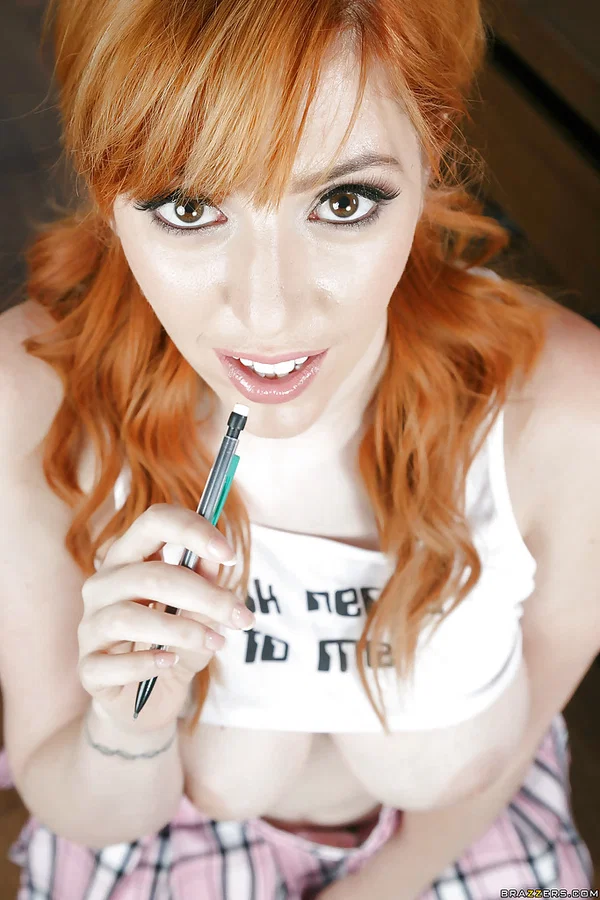 Busty girl with red hair Lauren Phillips spreading hairy vagina in office  - Redhead, Office, Babe, Big Tits, Ass, Hairy, Pussy, Spreading, Panties, Close Up  - Photo 2