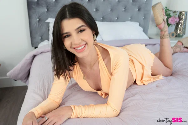 Slim stepsister Parker Ambrose shows her tits & takes her stepbro's cock  - Family, Step Sister, Step Brother, Petite, Cute, Teen, Brunette  - Photo 5
