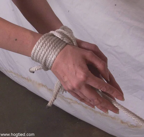 Brunette babe with a skinny body Molly Matthews gets tied up to a pillar  - Bondage, BDSM, Legs, Feet, Pussy, Close Up  - Photo 14