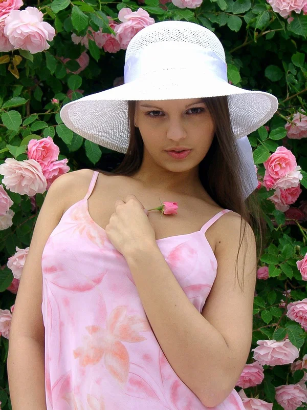 Beautiful amateur Sweet Eva gets naked near rose bushes before a finger fuck  - Beautiful, Amateur, Outdoor, Big Tits, Clothed, Skirt, Panties, Brunette, Fingering, Ass  - Photo 6