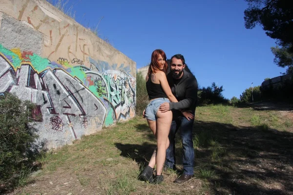 European redhead Lilyan Red gives a blowjob and gets fucked outdoors  - Redhead, Outdoor, Pretty, European, Blowjob  - Photo 2
