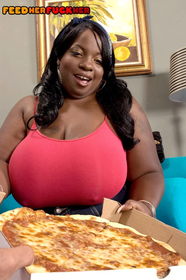 Ebony BBW Diamond Knights takes a cumshot on her knockers from the pizza guy  - BBW, Thick, Big Tits, Chubby, Curvy, Hardcore, Emo, Natural Tits, Pussy, Blowjob  - Photo 3
