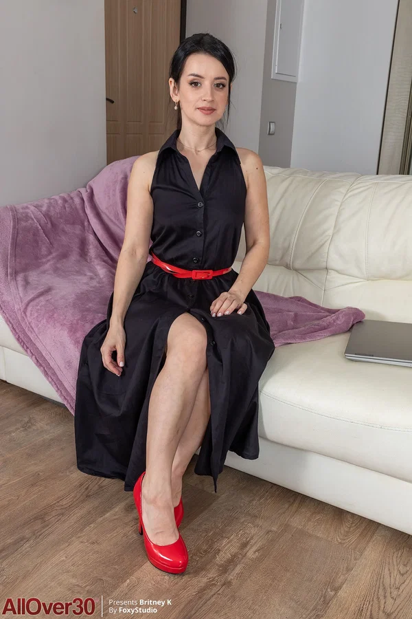 Mature goddess Britney I takes off her sexy black dress & high heels  - Clothed, MILF, Amateur, High Heels, Ass, Feet, Tiny Tits, Undressing, Panties, Shaved  - Photo 1