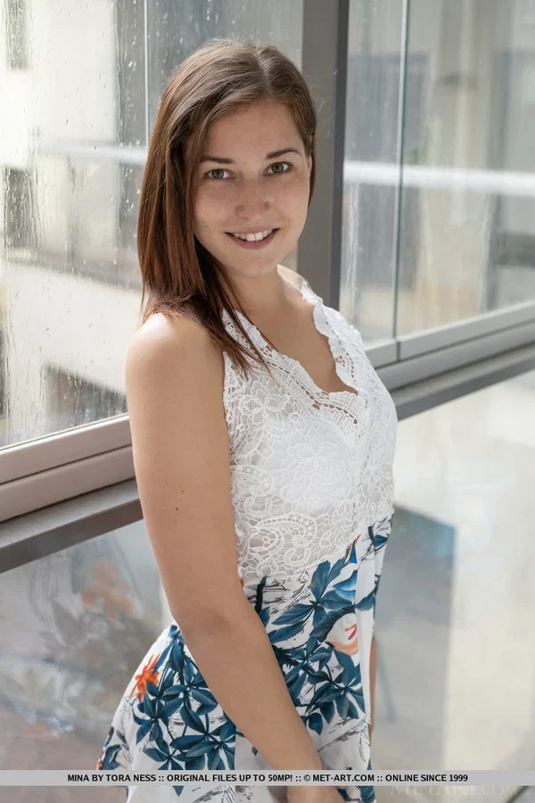 Teen model Mina confidently display her naked body on living room furniture  - Clothed, Spreading, Teen, Ass, Pussy, Shaved, Brunette, Feet, Asshole, Model  - Photo 3