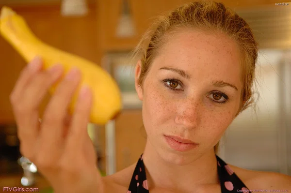 Petite teen Kandice rolls up her dress and masturbates with vegetables  - Amateur, Face, Kitchen, Perfect, Dildo, Clothed, Pussy, Ass, Masturbation, Babe  - Photo 3