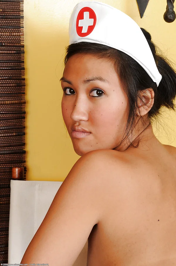 Asian amateur Julie flashing sexy upskirt black panties in nurse uniform  - Nurse, Babe, Asian, Amateur, Uniform, Shaved, Ass, Spreading, Pussy, Beautiful  - Photo 15