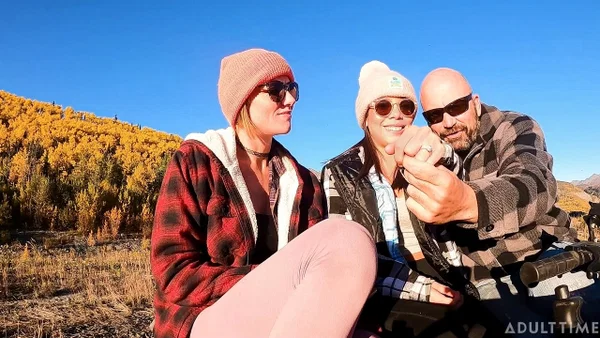 Adult Time starring AKGingersnaps, Lana Mars, Smassh Hot XXX  - Groupsex, Ass Fucking, Glasses, Outdoor, Kissing, Big Tits, Clothed, Shorts, Doggy Style, Ass  - Photo 18