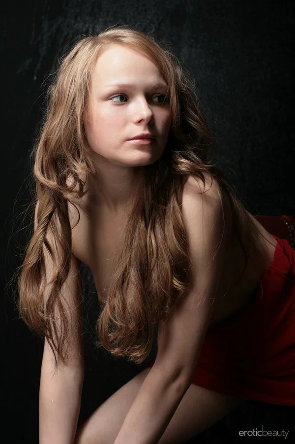 Nice teen Mia C frees her perky tits and bald slit from a red dress  - Teen, Babe, European, Glamour, Spreading, Tiny Tits, Legs, Skirt, Feet, Pussy  - Photo 11