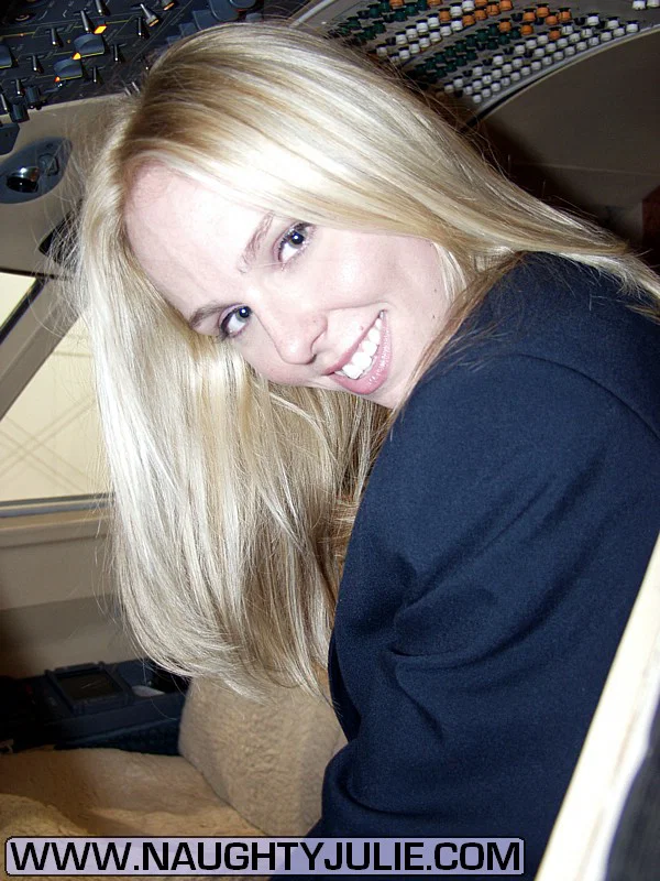 Blonde amateur Naughty Julie shows her tits and twat in the cockpit of a plane  - Blonde, Outdoor, Uniform, Babe, Spreading, Amateur, Pussy, Ass, Big Tits, Shaved  - Photo 7