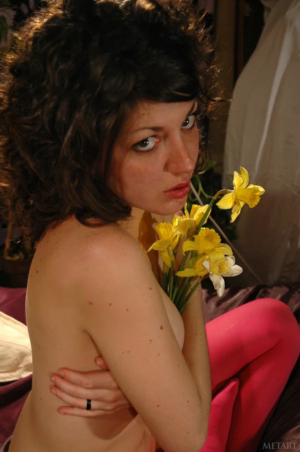 Met Art featuring Angela A Naked Pics  - Curly, Stockings, Big Tits, Glamour, Ass, Beautiful, Short Hair, PAWG, Solo, Brunette  - Photo 13
