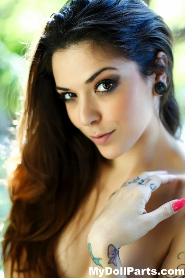 Pretty chick Kayla Jane Danger shows her tits and twat in a robe and stockings  - Pornstar, Brunette, Babe, Tattoo, Tiny Tits, Face, Stockings, Beautiful  - Photo 11