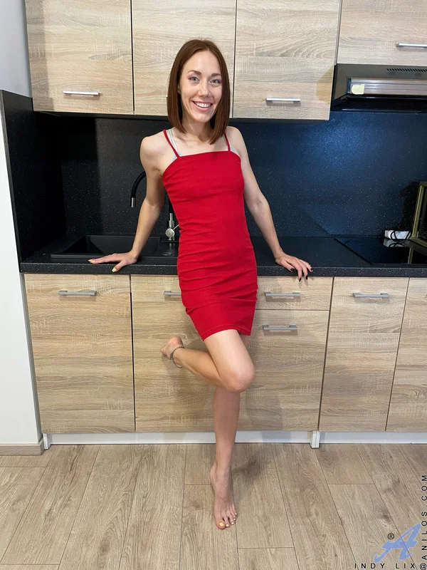 Skinny amateur Indy Lix finger fucks her pussy after getting naked in a kitchen  - MILF, Girlfriend, Fingering, Panties, Close Up, Clothed, Upskirt, Shaved, Tiny Tits, Short Hair  - Photo 1