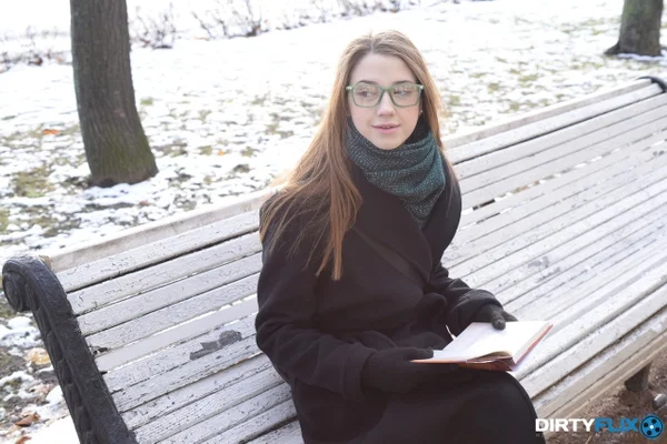 Geeky girl Alita Angel fucks a boy after accepting a ride on a cold day  - College, Glasses, Facial, Hardcore, Teen, Amateur, Reality, Pussy, Shaved, Ass  - Photo 1