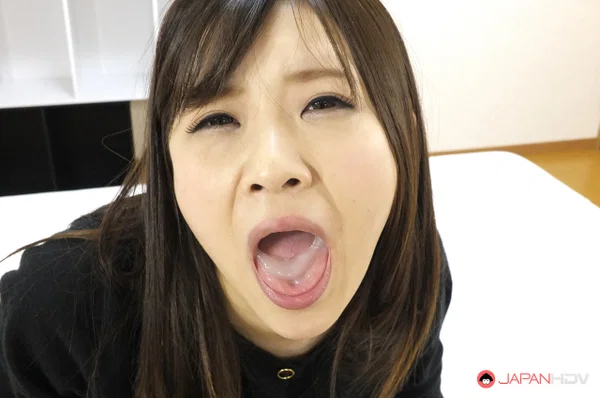 Japanese teen Mio Arisaka gives her colleague sloppy head & tastes his cum  - Japanese, Cumshot, Asian, Clothed, Groupsex, Non Nude, Blowjob, Schoolgirl, Brunette, Skirt  - Photo 15