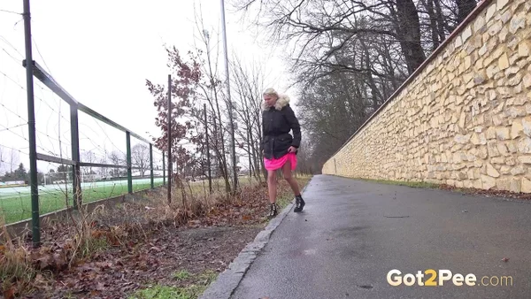 Blonde chick Claudia Macc takes a piss alongside a paved roadway  - Nun, Public, Pantyhose, Czech, Spreading, Outdoor, Blonde, Pussy, Skirt, Close Up  - Photo 2