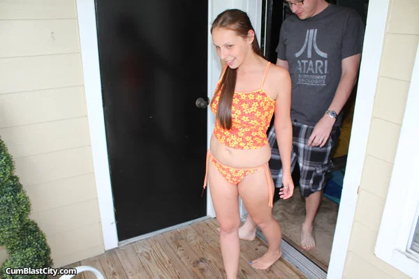 Charming teen Zoe uncovers her big naturals before giving her cousin a handjob  - Handjob, Teen, Big Tits, Big Cock, Reality, Cumshot, Panties, Natural Tits, Undressing, Cute  - Photo 1