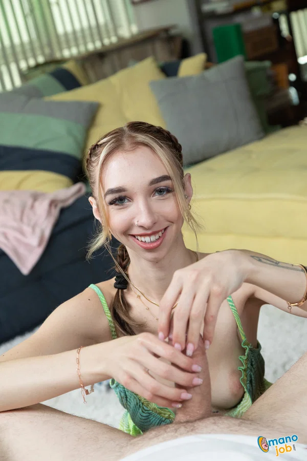Sexy girl with tattoos takes a selfie before disrobing for POV sex  - POV, Panties, Reality, Handjob, Tiny Tits, Tattoo, Titjob, Skirt, Clothed, Natural Tits  - Photo 7