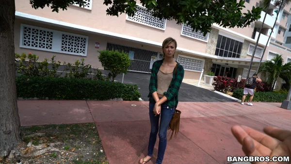 Skinny teen Haley Reed joins J-Mac in the van and fucks his big fat cock  - Reality, Short Hair, Hardcore, Jeans, Handjob, Amateur, Tall, Pussy, Outdoor, Doggy Style  - Photo 4