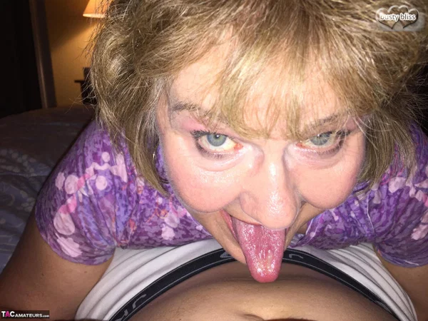 Older amateur Busty Bliss uncovers or natural tits prior to a POV blowjob  - Mature, Amateur, Chubby, Curvy, BBW, Thick, Short Hair, Natural Tits, Big Tits, Face  - Photo 20