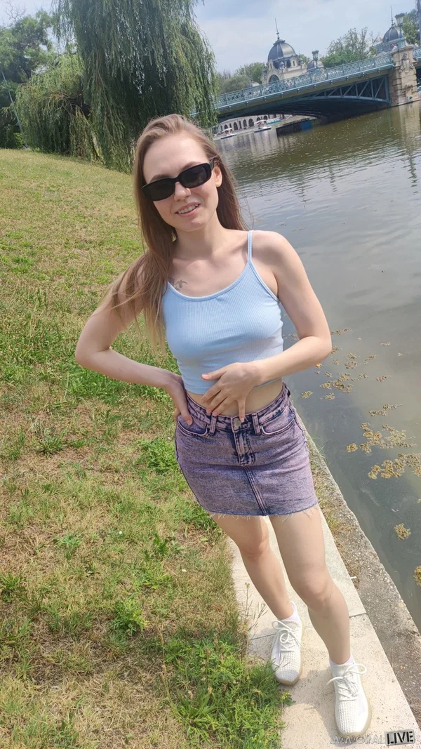 Thin teen Silvia Wise flashes her ass outdoors and shows her twat in a hotel  - Amateur, Pornstar, Outdoor, Glasses, Non Nude  - Photo 2