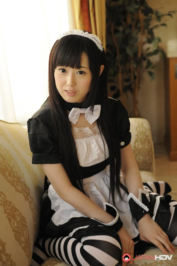 Cute Japanese maid Machiko Ono stretches out her tight slit during solo action  - Asian, Japanese, Maid, Spreading, Socks, Pussy, Shaved, Beautiful, Clothed, Brunette  - Photo 2