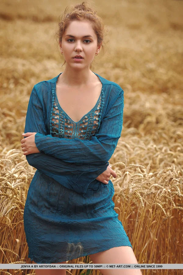Teen solo girl Jenya A takes off her clothes to pose naked in a field of wheat  - Outdoor, Teen, Babe, Spreading, Pussy, Clothed, Glamour, Ass, Beautiful, Tiny Tits  - Photo 1
