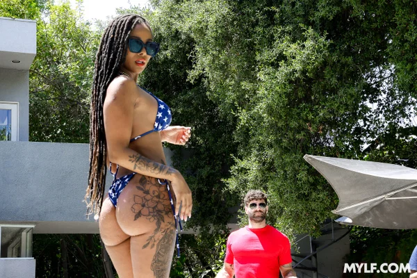 Sexy MILF Cali Sweets takes off her bikini before sex with her stepson  - MILF, Caught, Family, Reality, Emo, Tattoo, Cheating, Bikini, Glasses, Outdoor  - Photo 9