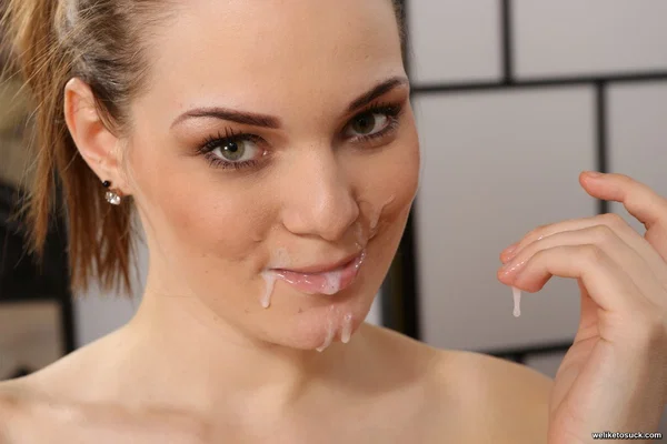 Nude chick Becky Berry puts her hair in a high ponytail before deepthroating  - Ball Licking, Deepthroat, European, Facial, Cumshot, Blowjob, Handjob, Tiny Tits, Natural Tits, Pussy  - Photo 16