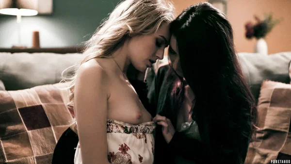 Hot girls engage in rough sex during a lesbian threesome on a sofa  - Lesbian, Teen, Reality, MILF, Nipples, Face, Jeans, Brunette, Threesome, Skinny  - Photo 5