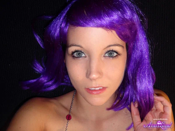 Cute teen Andi Land sports purple hair while taking semi-nude selfies  - Amateur, Socks, Skinny, Panties, Cute, Ass, Pussy, Face, Close Up, Hairy  - Photo 15