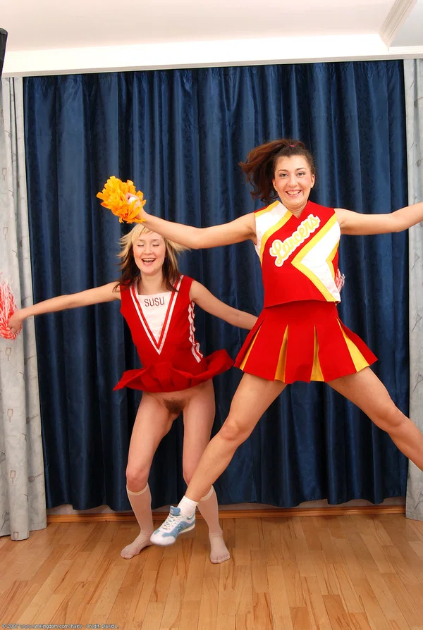 Young cheerleaders expose their beaver before a lesbian pussy licking session  - Hairy, Teen, Amateur, Pussy, Lesbian, Blonde, Short Hair, Cute, Non Nude, Spreading  - Photo 7