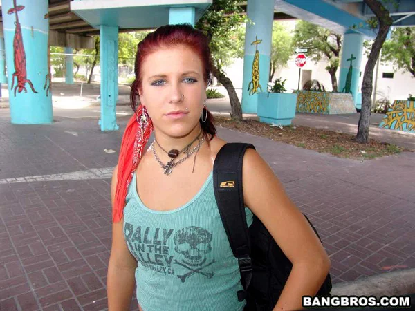 Redheaded newbie gives a BJ to a stranger and gets fucked doggystyle  - Smoking, Hardcore, Amateur, Outdoor, Sexy, Perfect, Redhead, Reality, Doggy Style, Blowjob  - Photo 6