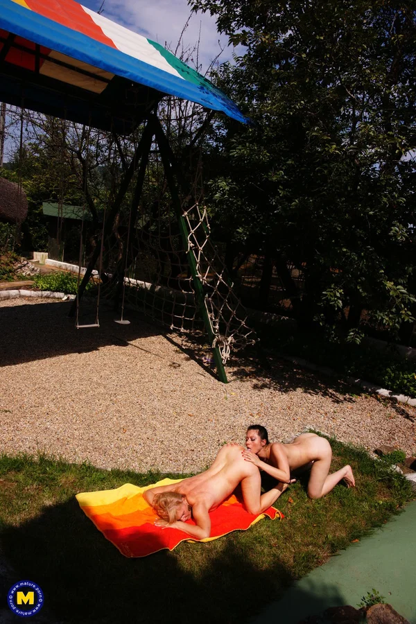 Playful old and young lesbian hotties French kiss and fuck outdoors  - Mature, Old Young, Public, Lesbian, Reality, Amateur, Big Tits, Bikini, Pussy, Asshole  - Photo 20