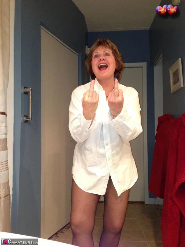 Older amateur Busty Bliss raises a toast before showing her painted toenails  - Mature, BBW, Amateur, Pantyhose, Feet, Chubby, Curvy, Panties, Thick, Spreading  - Photo 2