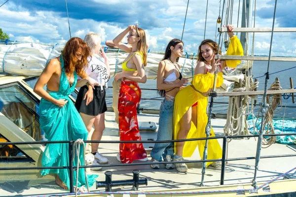 Wild European teens seduce and fuck a handsome sailor in a boat orgy  - Groupsex, Perfect, Outdoor, Bikini, Skinny, Teen, Blowjob, Feet, Short Hair, Blonde  - Photo 6