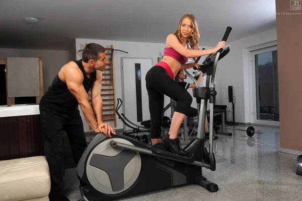 Petite teen lady gets rimmed and assfucked by a muscled fellow in the gym  - Gym, Hardcore, MILF, Anal, Skinny, Blowjob, Brunette, Blonde, Pussy, Cowgirl  - Photo 1
