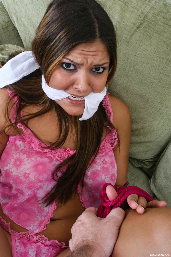 Amateur female sub Vanessa Lynn struggles while gagged and tied up  - BDSM, Big Tits, MILF, Bondage, Lingerie, Amateur, Panties, Natural Tits, Nipples, Feet  - Photo 5