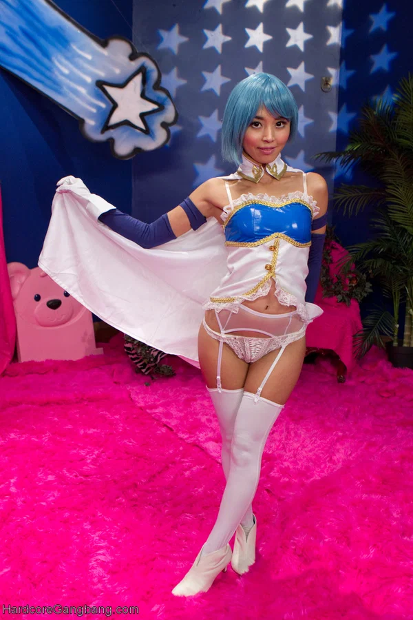 Asian hottie Marica Hase gets roughly anal fucked & DPed in a cosplay gangbang  - Pussy, Big Tits, Spreading, Asian, White, Non Nude, British, Petite, Cosplay, Gangbang  - Photo 3