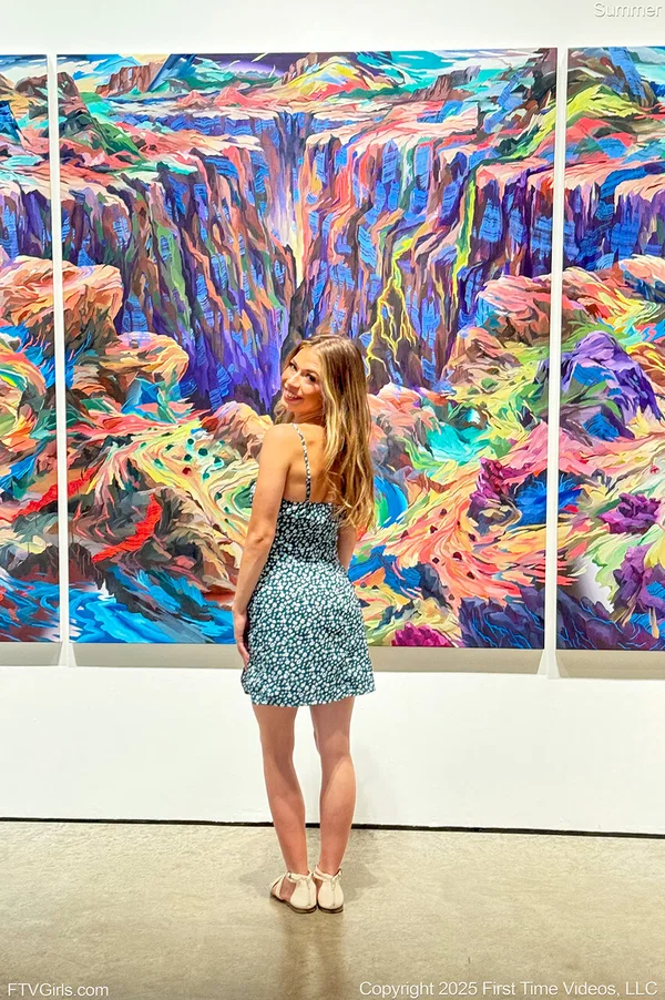 Amateur model Summer exposes her underwear while visiting an art gallery  - Upskirt, Clothed, Skirt, Ass, Panties, Asshole, Spreading, Non Nude, Glamour, Model  - Photo 4