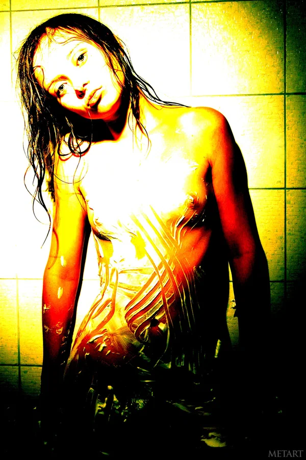 Dark-haired teen gets wet and sexy while taking a shower in black and white  - Shower, Wet, Model, Teen, Beautiful, Sexy, Glamour, Cute, Babe, Tiny Tits  - Photo 21