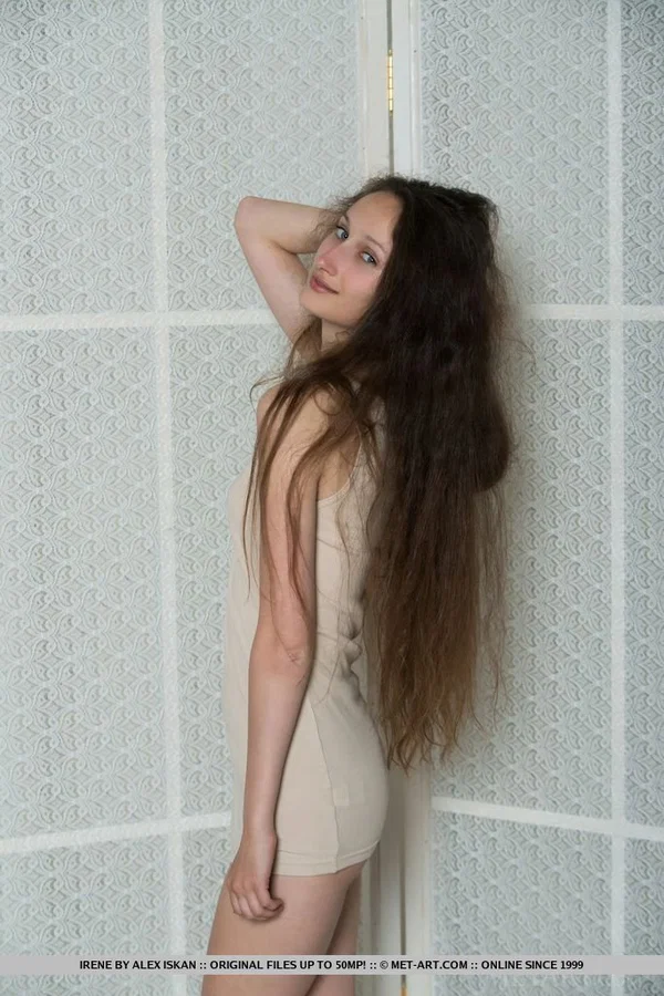 Foxy young brunette Irene spreads the pussy lips of her hairy vagina  - Teen, Hairy, European, Ass, Pussy, Babe, Close Up, Legs, Glamour, Skirt  - Photo 11